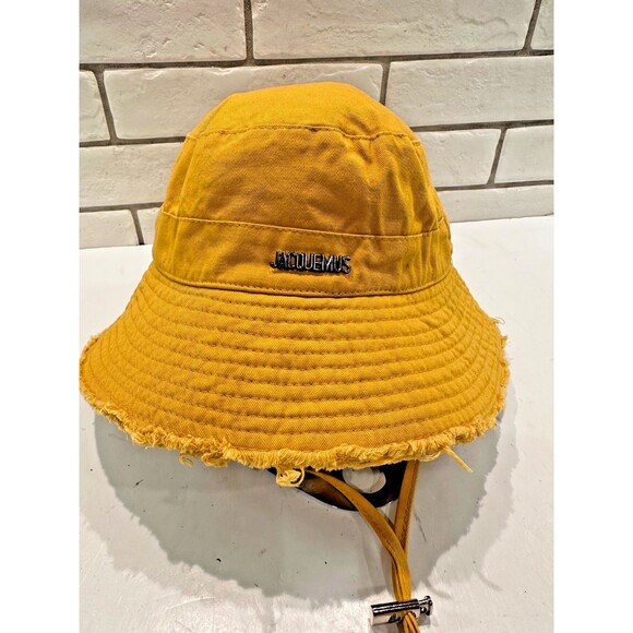 Jacquemes Le Bob Artichaut Bucket Hat In Mustard‎ Yellow main image 7